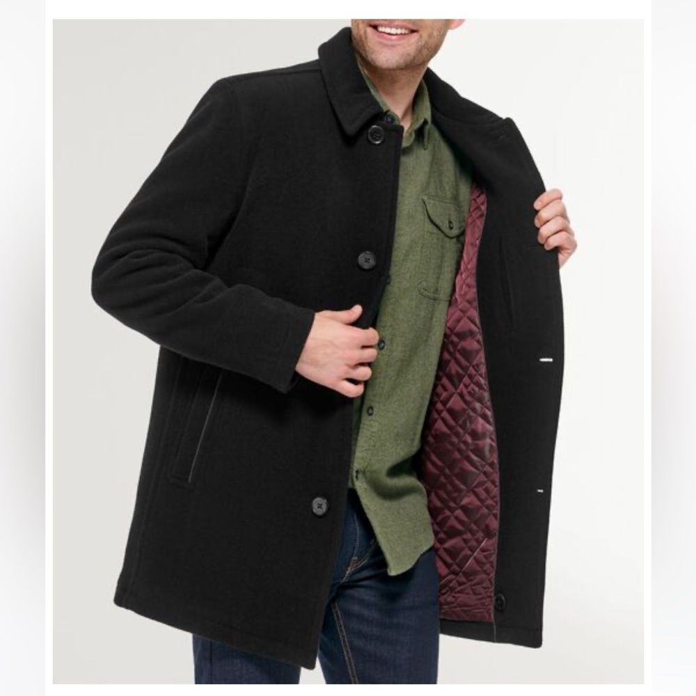 NWT Cole Haan Wool Car Coat Black size Medium